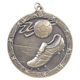 Antique Gold 2 1/2" Soccer Shooting Star Medal