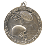 Antique Gold 2 1/2" Football Shooting Star Medal