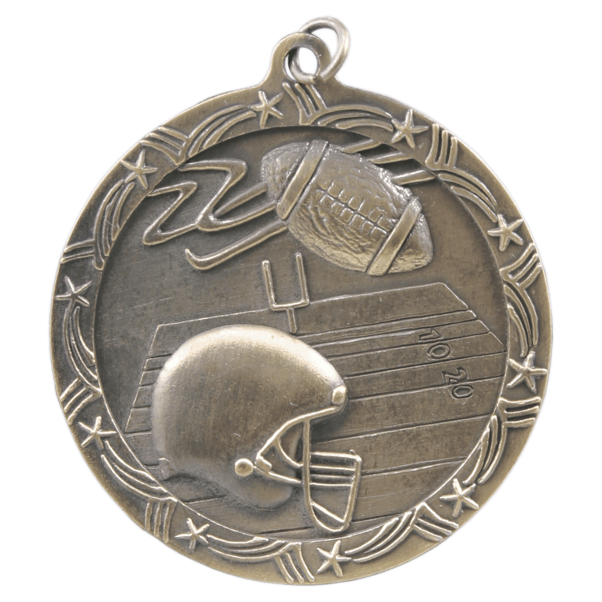 2 1/2" Football Shooting Star Medal