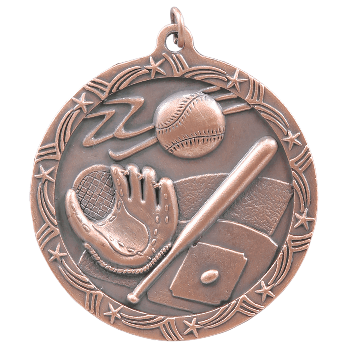 2 1/2" Baseball/Softball Shooting Star Medal