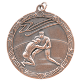 Antique Bronze 2 1/2" Wrestling Shooting Star Medal