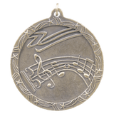Antique Gold 2 1/2" Music Shooting Star Medal