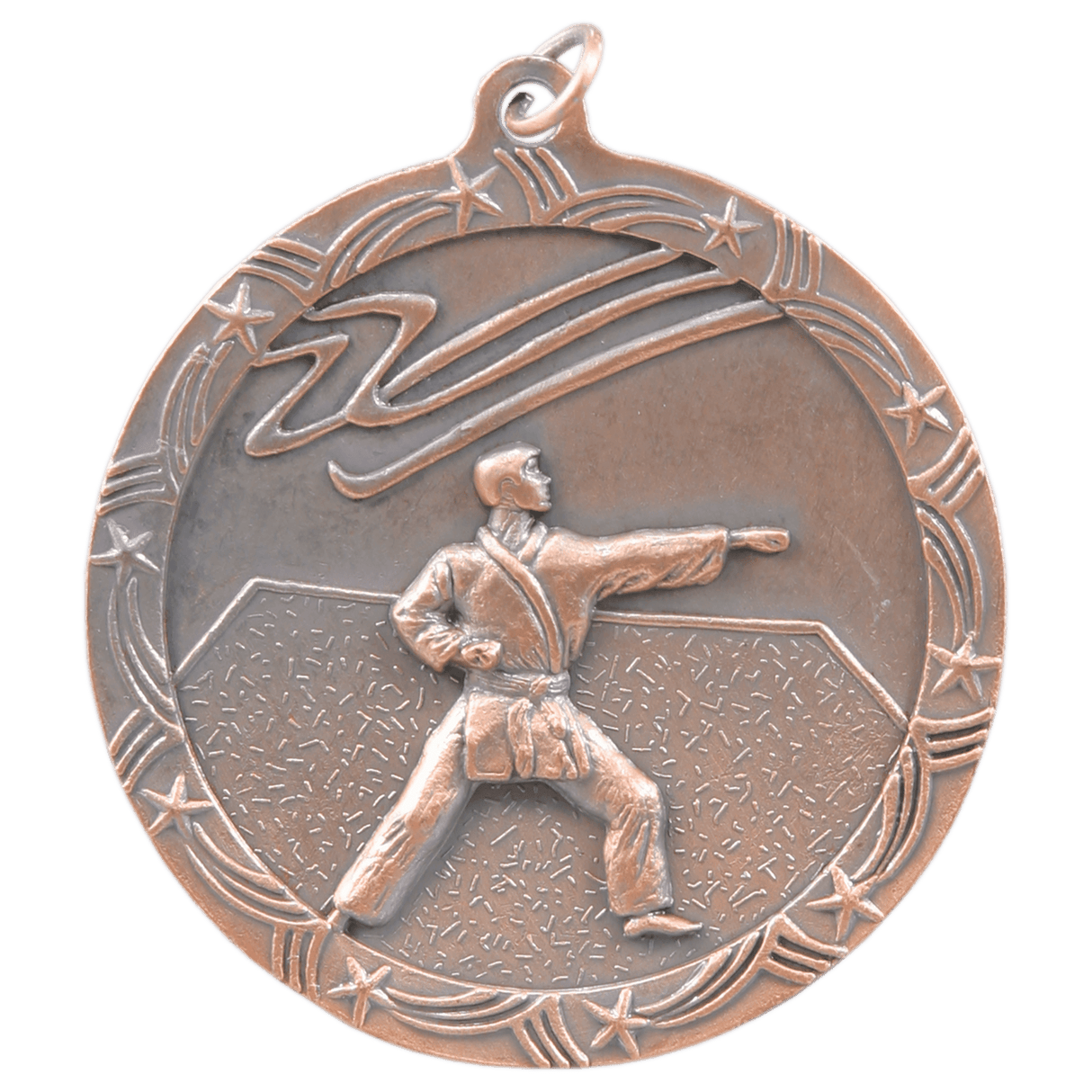 Antique Bronze 2 1/2" Martial Arts Shooting Star Medal
