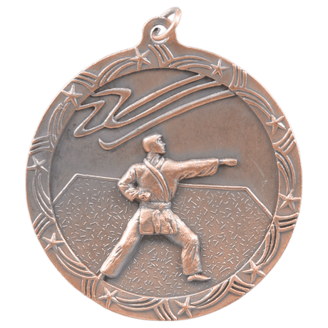 Antique Bronze 2 1/2" Martial Arts Shooting Star Medal