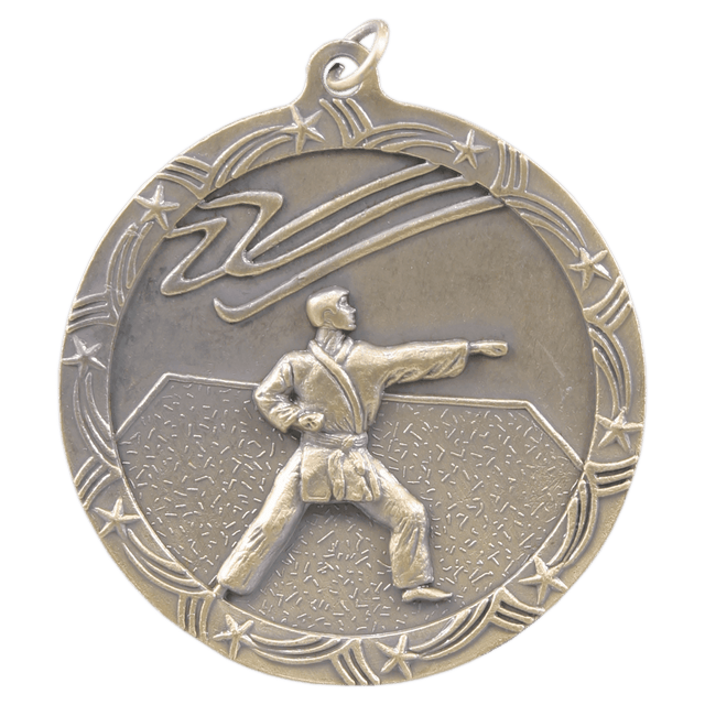 Antique Gold 2 1/2" Martial Arts Shooting Star Medal
