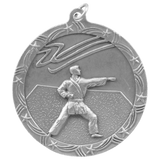 Antique Silver 2 1/2" Martial Arts Shooting Star Medal