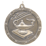 Antique Gold 2 1/2" Lamp of Knowledge Shooting Star Medal