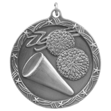 Antique Silver 2 1/2" Cheer Shooting Star Medal