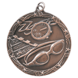 Antique Bronze 2 1/2" Swimming Shooting Star Medal