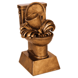 6" Antique Gold Toilet Loser Resin
