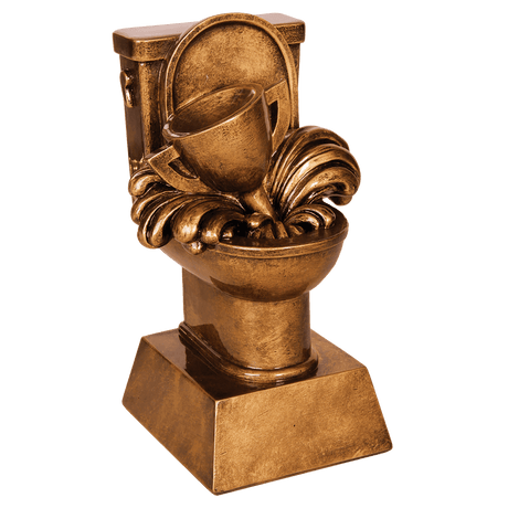 6" Antique Gold Toilet Loser Resin
