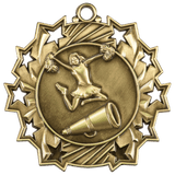 2 1/4" Cheer Ten Star Medal