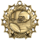 2 1/4" Football Ten Star Medal