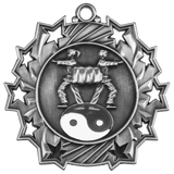 Antique Silver 2 1/4" Martial Arts Ten Star Medal