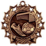 Antique Bronze 2 1/4" Soccer Ten Star Medal