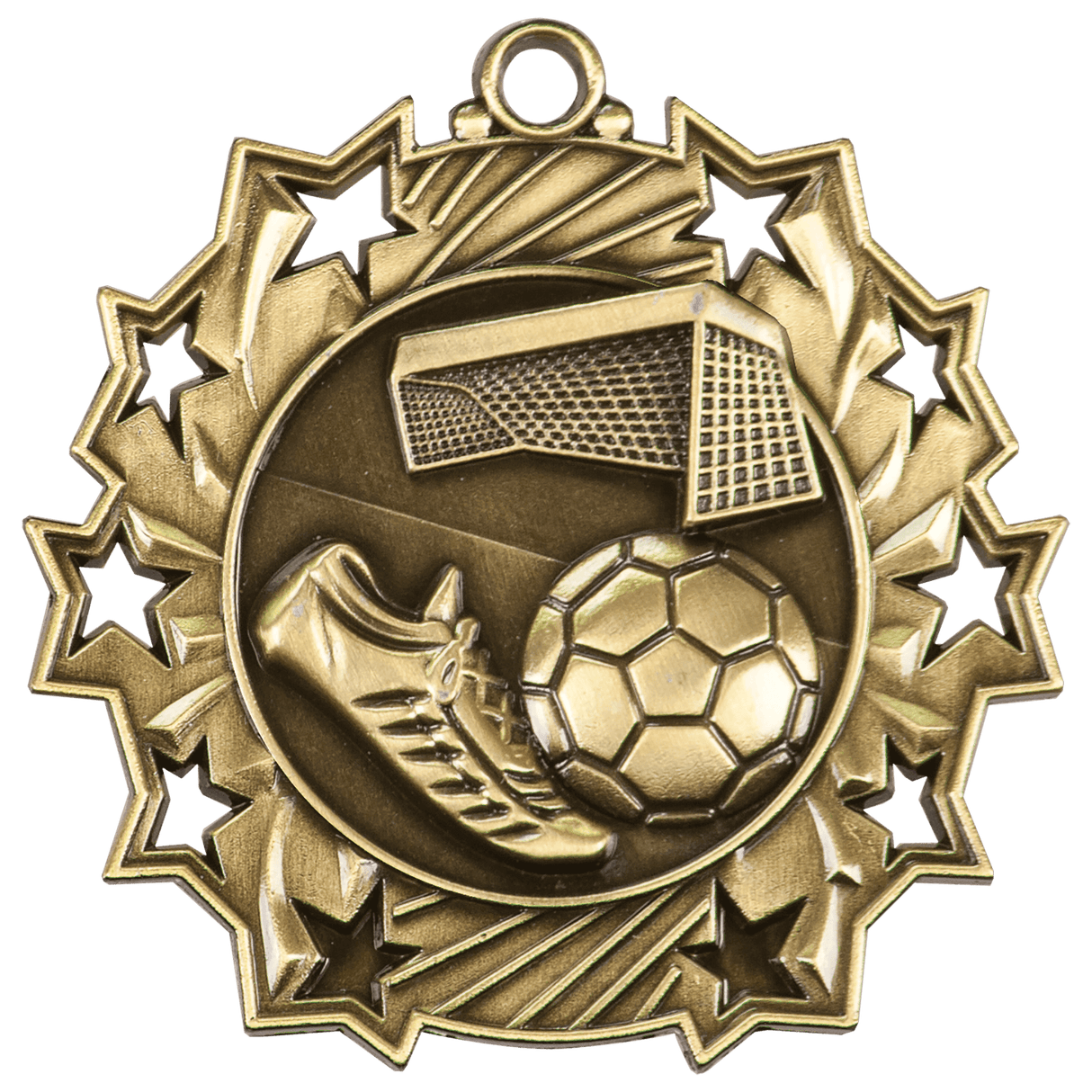 2 1/4" Soccer Ten Star Medal