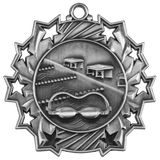 2 1/4" Swimming Ten Star Medal