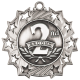 2 1/4" Antique Silver 2nd Place Ten Star Medal