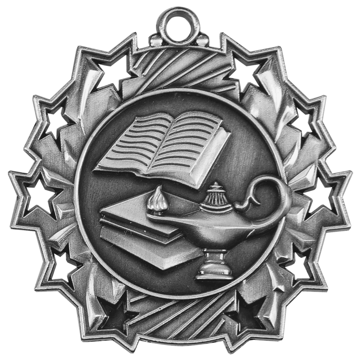 2 1/4" Lamp of Knowledge Ten Star Medal