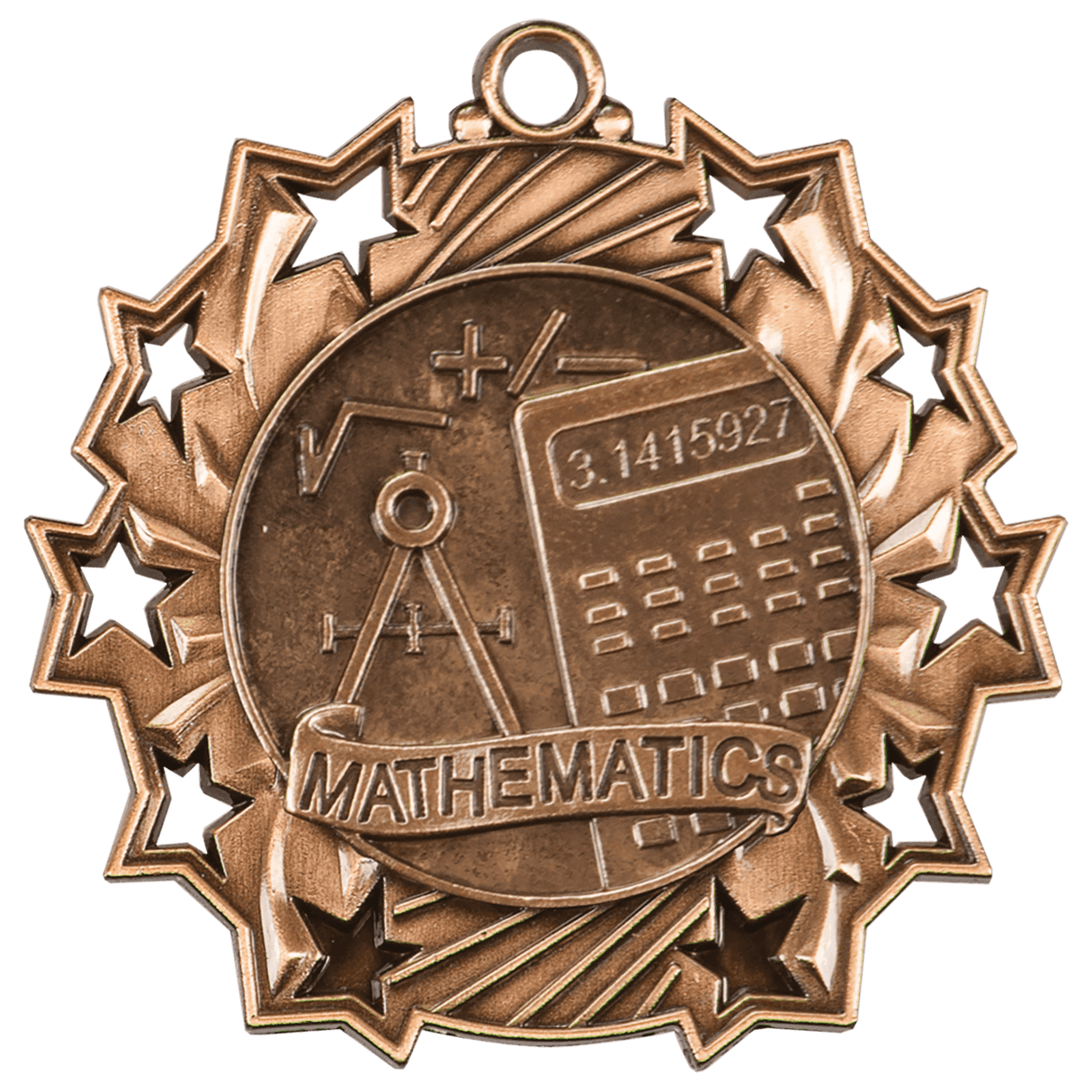 2 1/4" Math Ten Star Medal