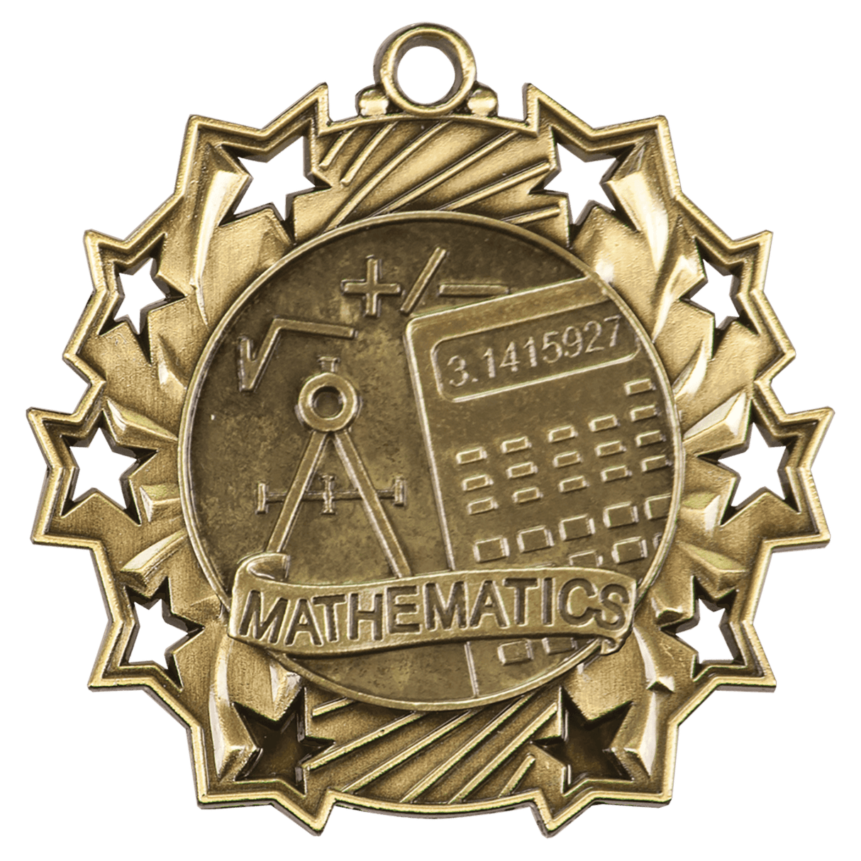 2 1/4" Math Ten Star Medal