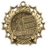 2 1/4" Math Ten Star Medal