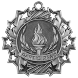 Antique Silver 2 1/4" Participant Ten Star Medal