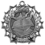 Antique Silver 2 1/4" Reading Ten Star Medal