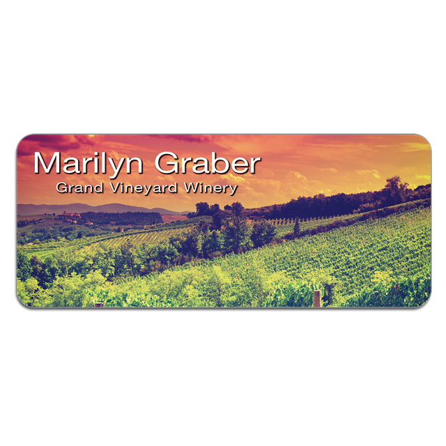 Gloss White 3" x 1.25" Unisub FRP Sublimatable Name Badge with Radius Corners