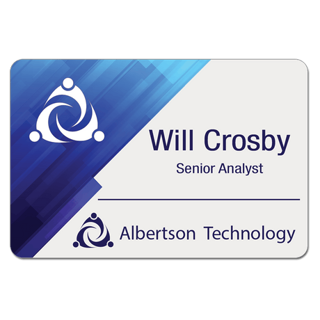 Gloss White 3" x 2" Unisub FRP Sublimatable Name Badge with Radius Corners