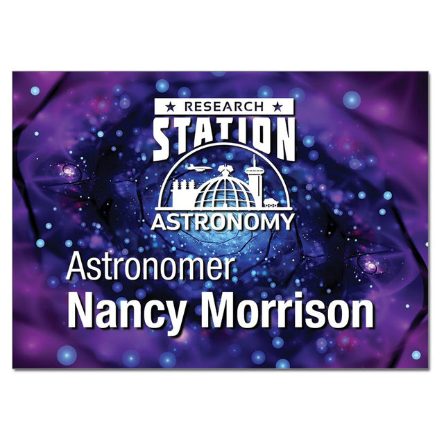 3.5" x 2.5" Gloss White Unisub Aluminum Name Badge with Square Corners