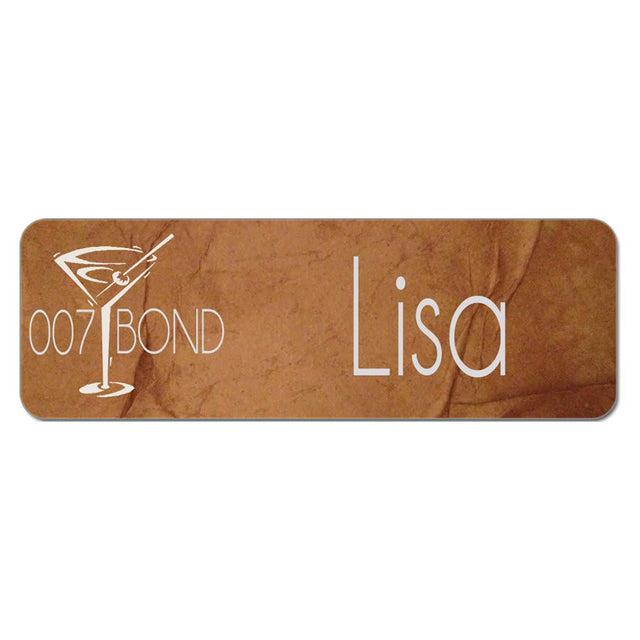 3" x 1" Gloss White Sublimatable UVSub Aluminum Name Badge with Radius Corners