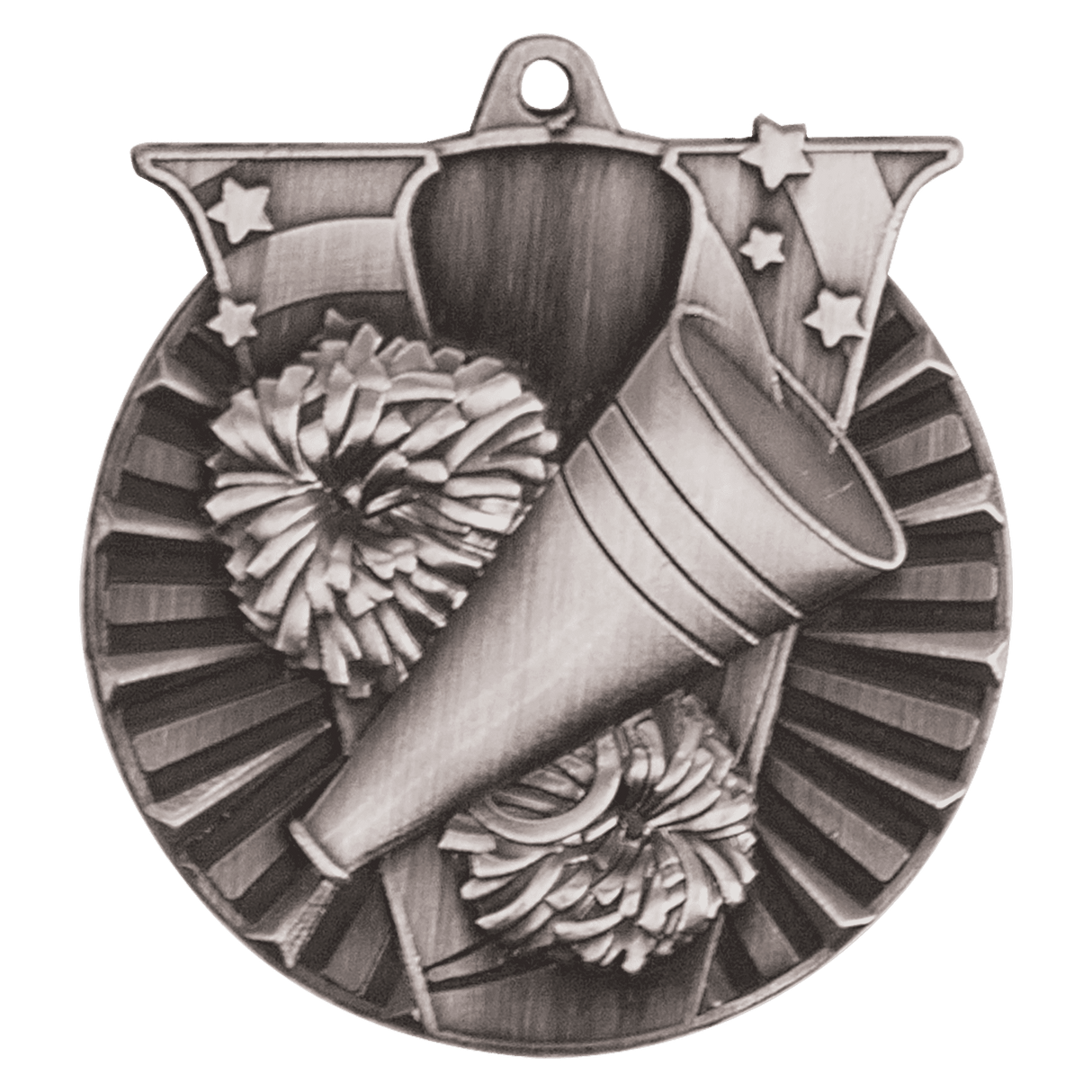 Antique Silver 2" Cheer Victory Medal