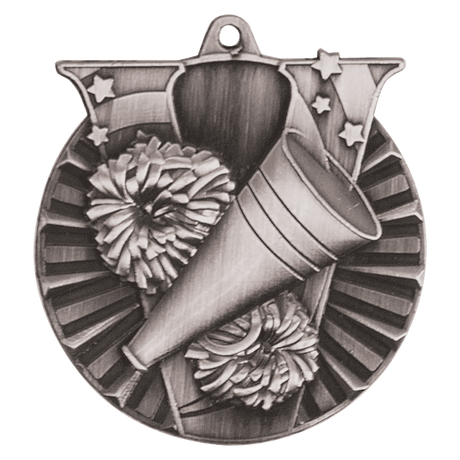 Antique Silver 2" Cheer Victory Medal