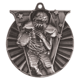 Antique Silver 2" Football Victory Medal