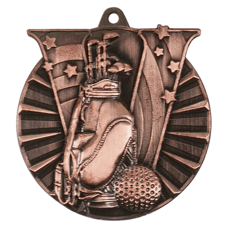 Antique Bronze 2" Golf Victory Medal