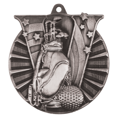 Antique Silver 2" Golf Victory Medal
