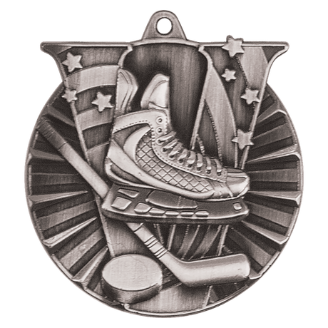 Antique Silver 2" Hockey Victory Medal