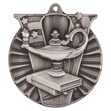 Antique Silver 2" Lamp of Knowledge Victory Medal