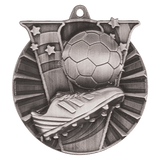 Antique Silver 2" Soccer Victory Medal
