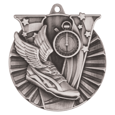 Antique Silver 2" Track Victory Medal