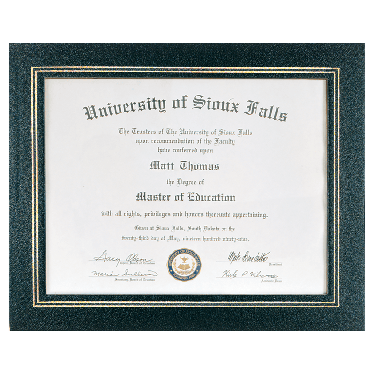 13 1/4" x 10 3/4" Black Certificate Holder