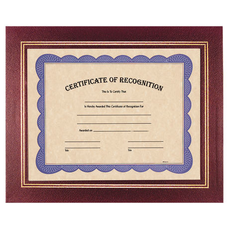 13 1/4" x 10 3/4" Burgundy Certificate Holder